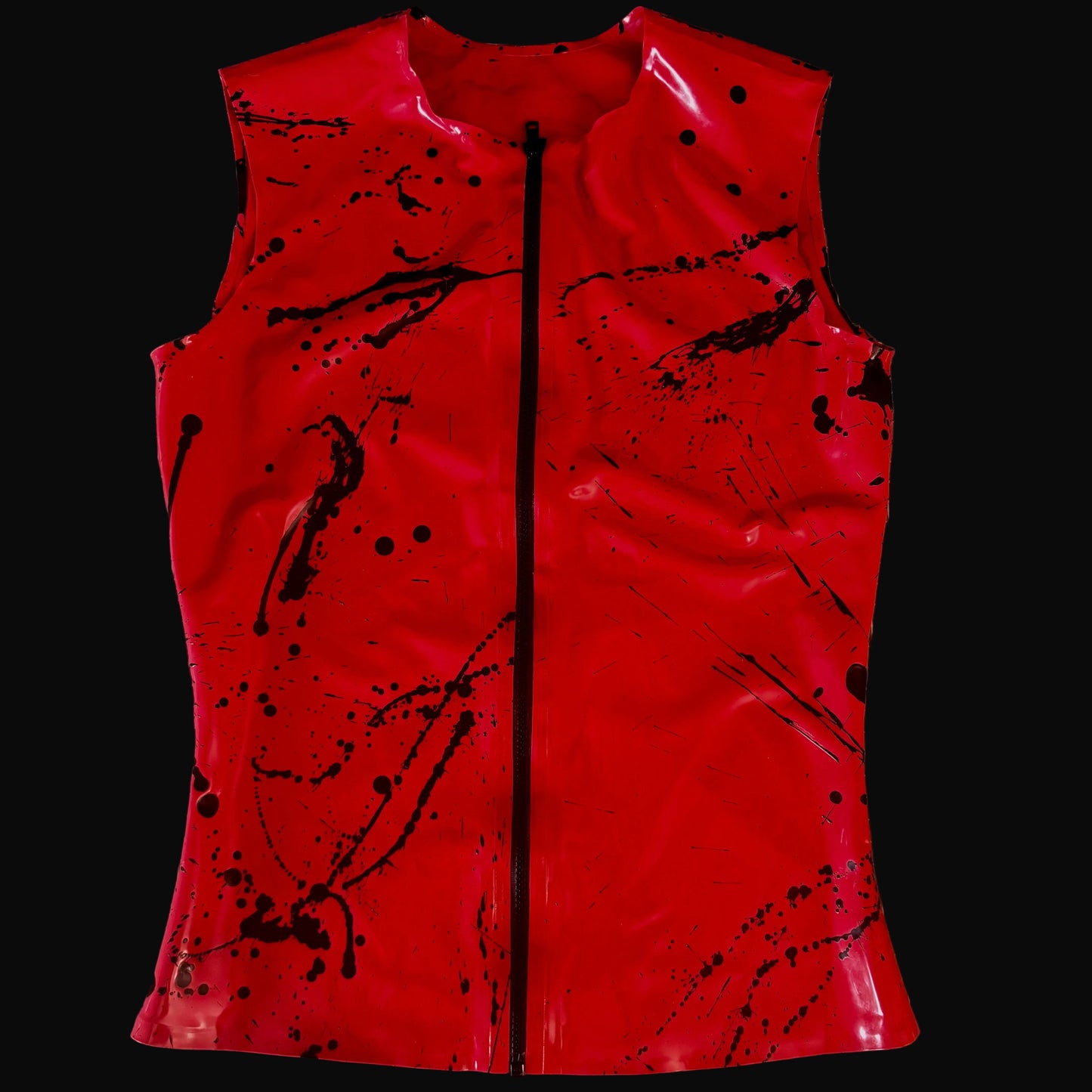 Red Splatter Zip Vest
