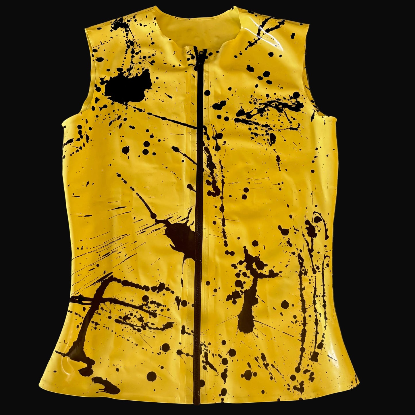 Yellow Splatter Zip Vest